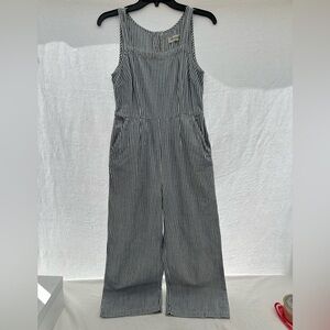 Madewell 100%Cotton Navy and White Striped Jumpsuit #A